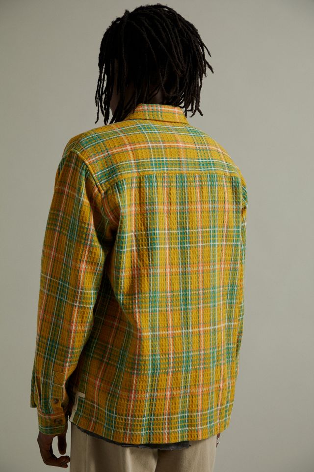 BDG Yellow Waffle Check Print Sobre camisa #3