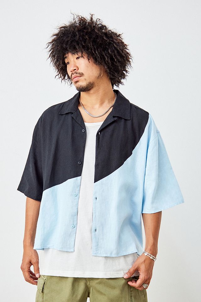 UO Curved Spliced Shirt | Urban Outfitters UK