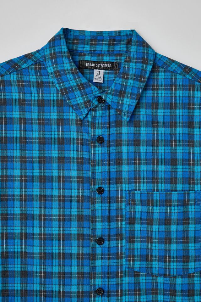 Camicia a Maniche Corte UO Blue Mini Check #3