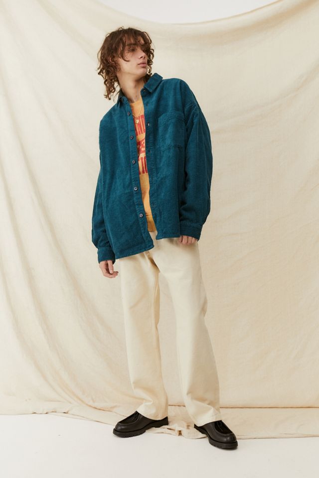 BDG Teal Jumbo Camisa de Pana #1
