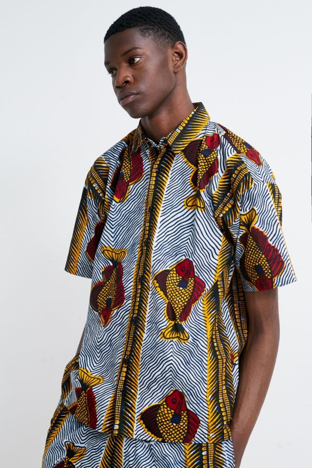 Mojo Kojo Goldfish Print Button-Through Souvenir Shirt | Urban ...