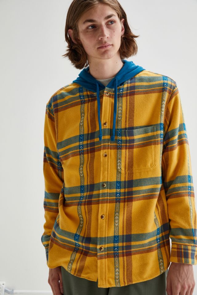 Without Walls Yellow Hooded Over-Shirt | Urban Outfitters UK