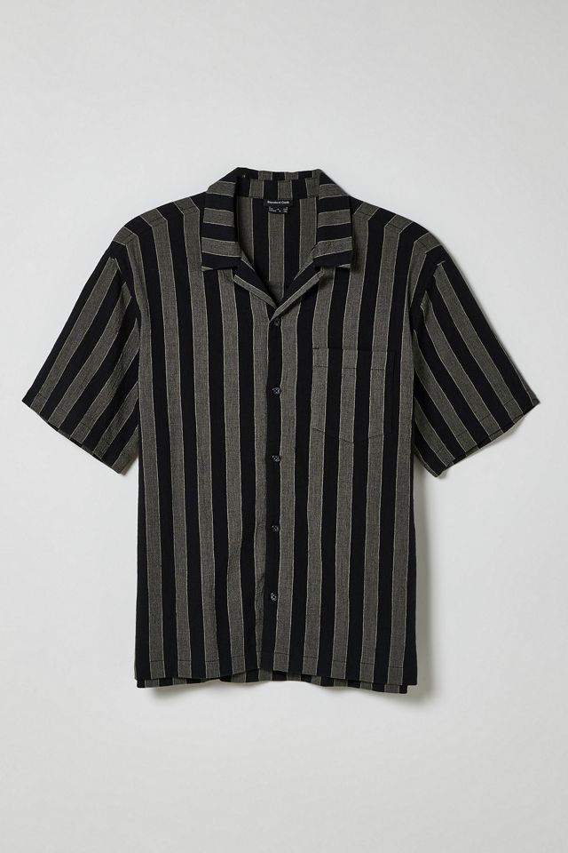 Standard Cloth Liam Black Stripe Crinkle Shirt #4