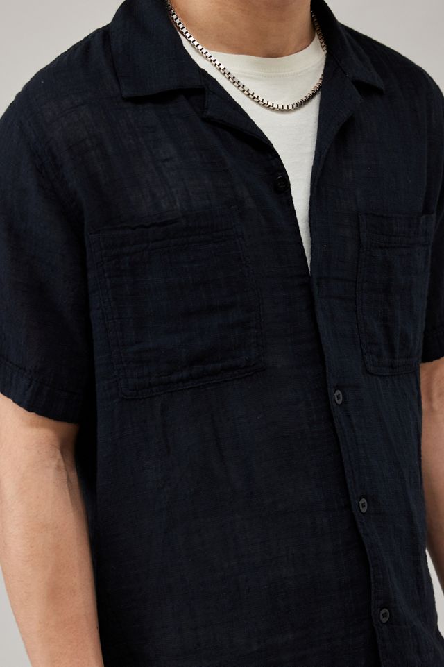 BDG Solid Black Gauze Shirt #1