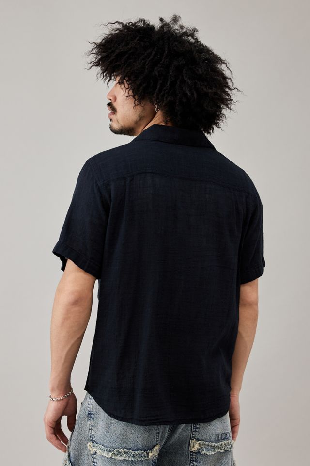 BDG Solid Black Gauze Shirt #3
