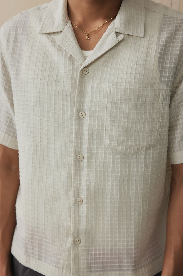 UO Liam White Grid Shirt  #3