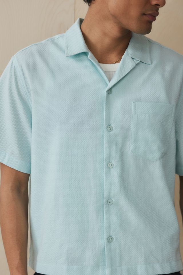 UO Liam Blue Seersucker Shirt #3
