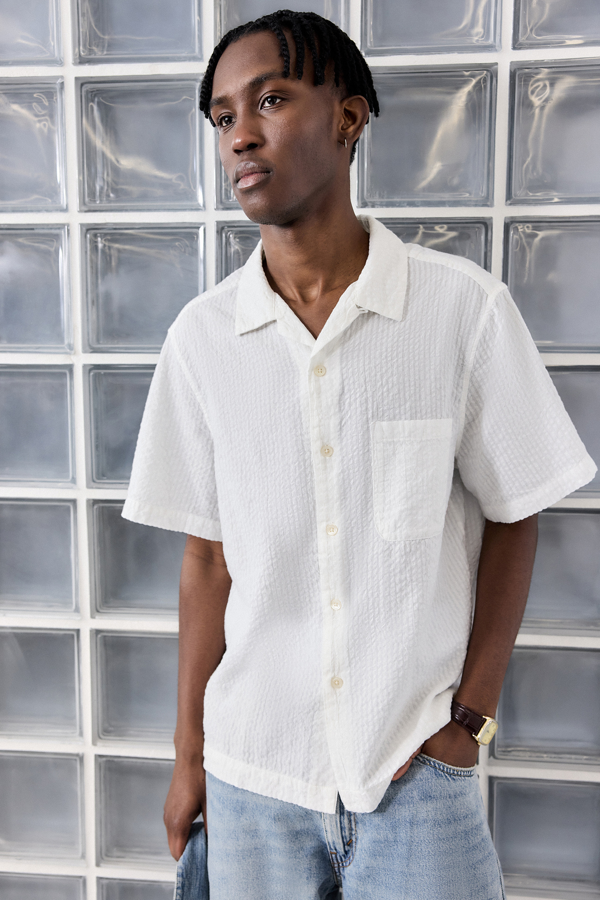 Loom White Seersucker Shirt