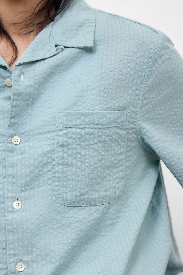 Loom Teal Seersucker Shirt #2