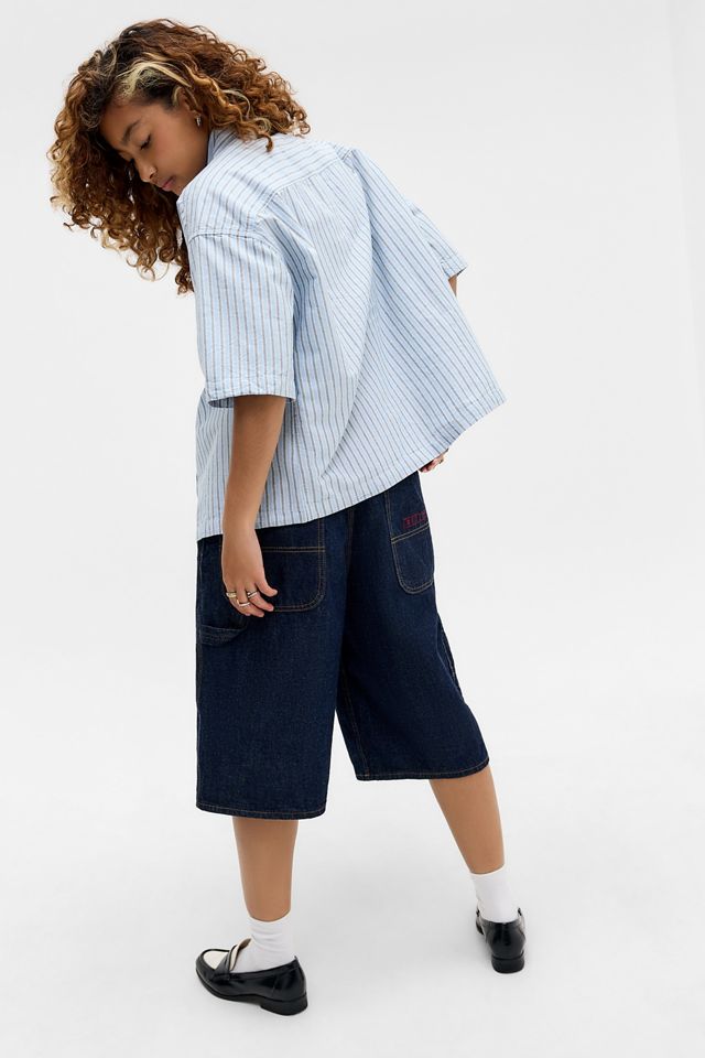 BDG Blaues Arlo Streifen Crop Oxford Hemd #7