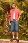 BDG Rot Arlo Streifen Crop Oxford Hemd