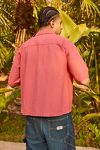 BDG Rot Arlo Streifen Crop Oxford Hemd
