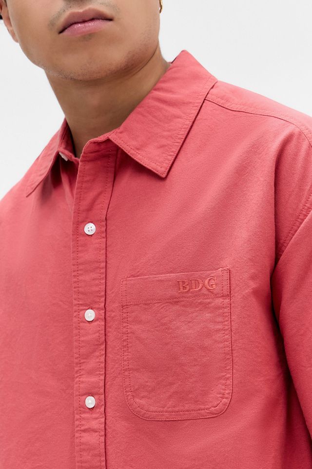 BDG Red Arlo Crop Oxford Shirt #1