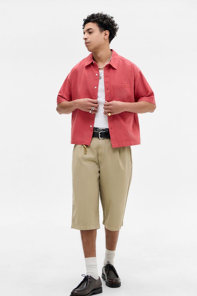 BDG Red Arlo Crop Oxford Shirt #2