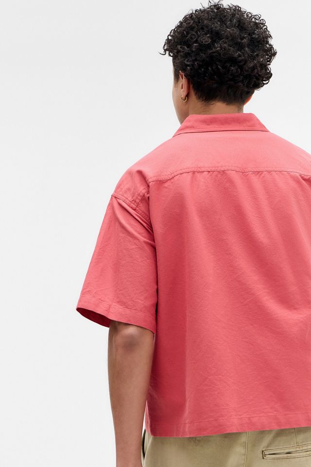 BDG Red Arlo Crop Oxford Shirt #3