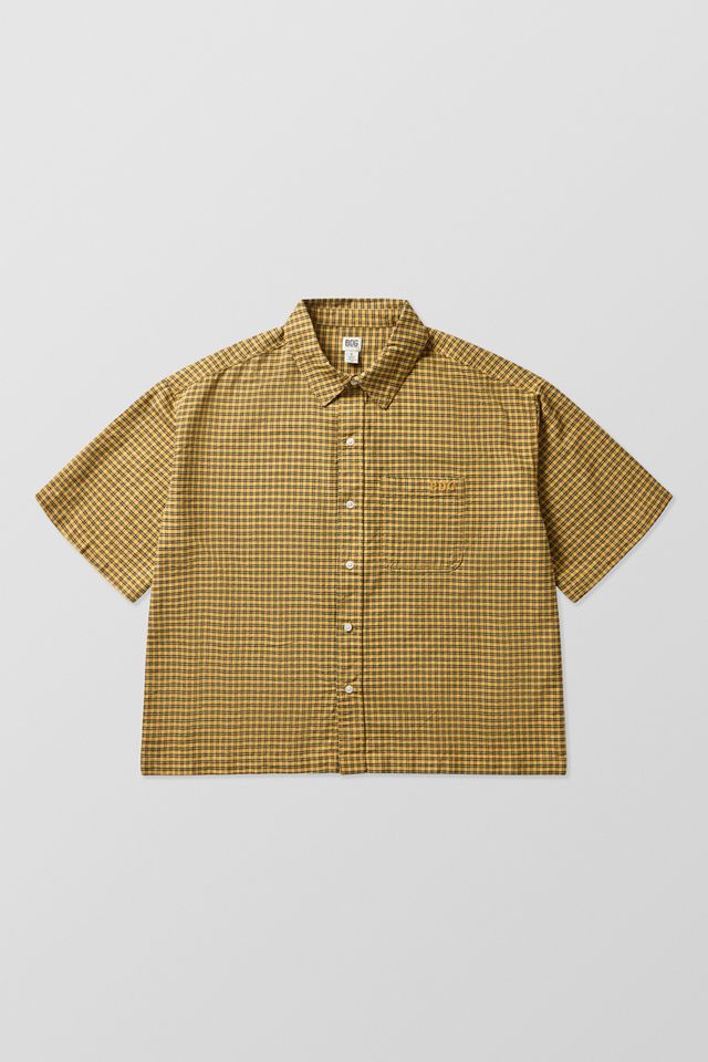 BDG Tan Arlo Check Crop Oxford Shirt #5