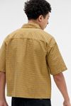 BDG Beige Arlo Kariertes Crop Oxford Hemd