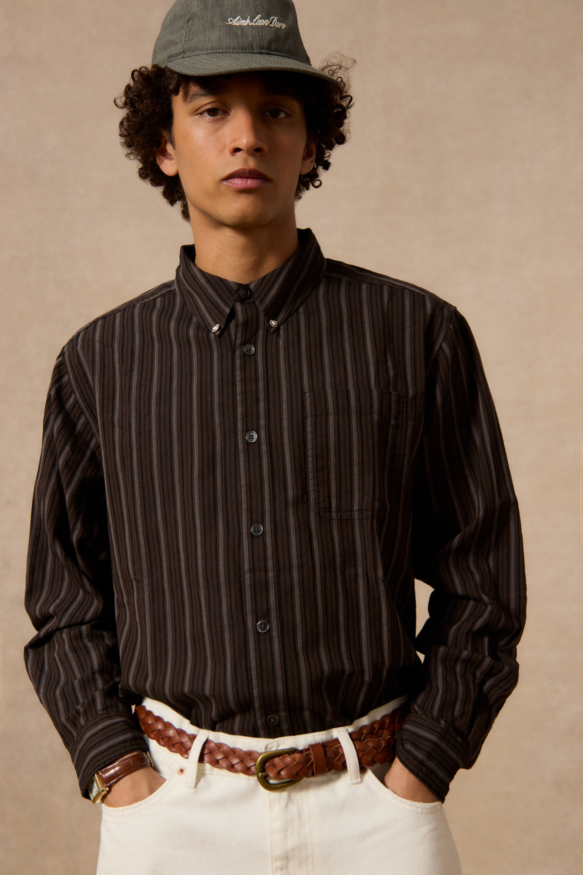 Loom Brown Nolan Stripe Shirt