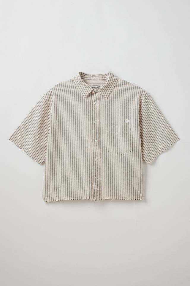 UO Cut Off Stripe Oxford Shirt #4