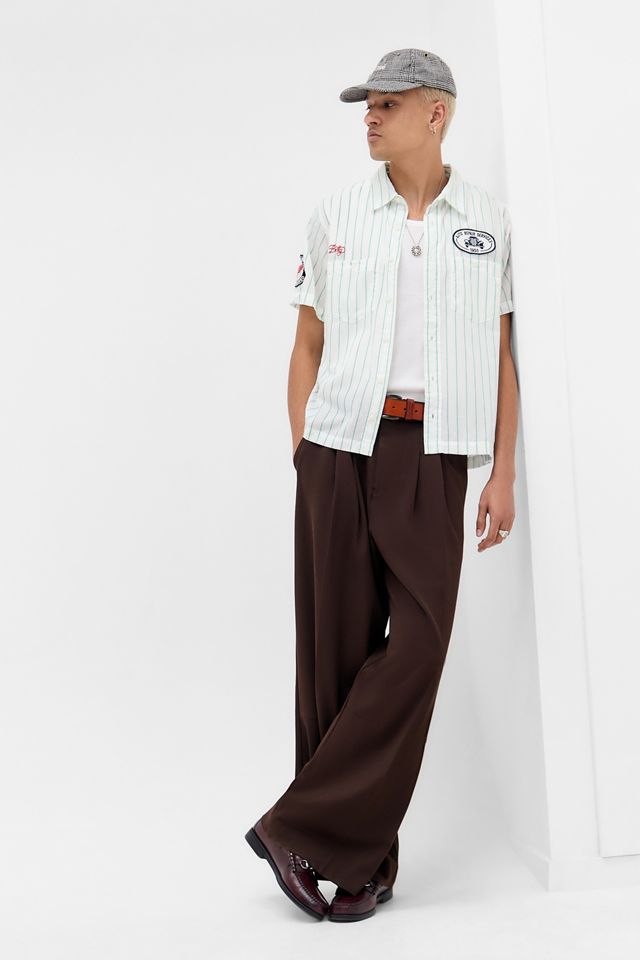 BDG Stripe Short Sleeve Mechanic Shirt #1