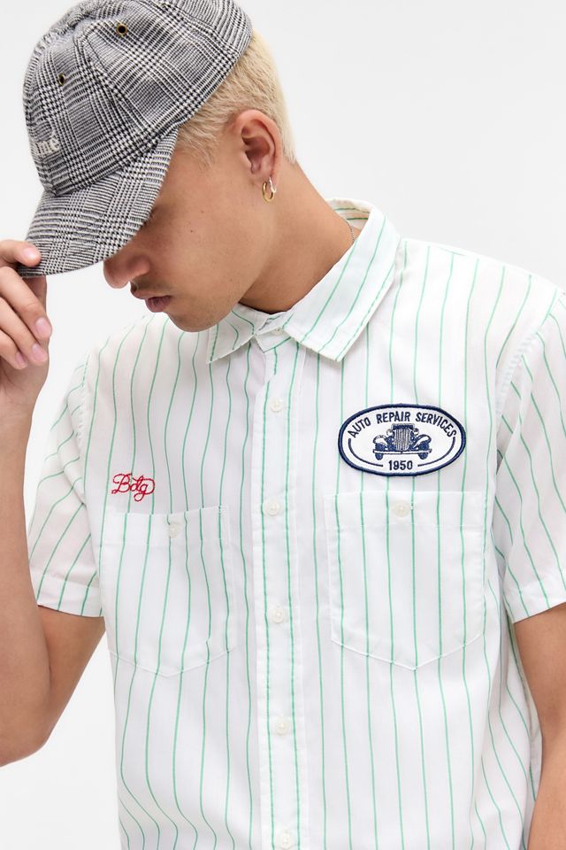 BDG Stripe Short Sleeve Mechanic Shirt #2