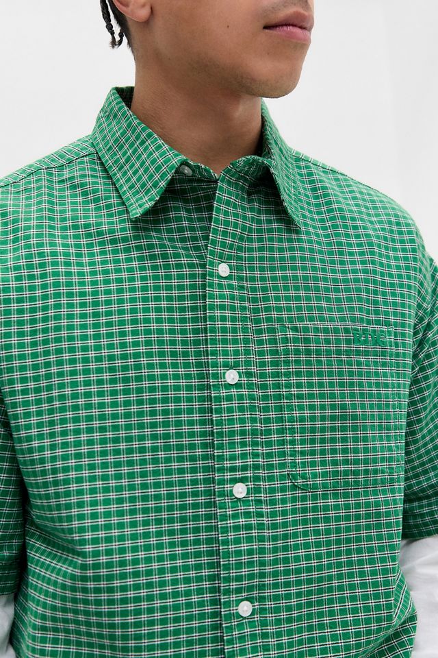 BDG Green Arlo Check Crop Oxford Shirt #1