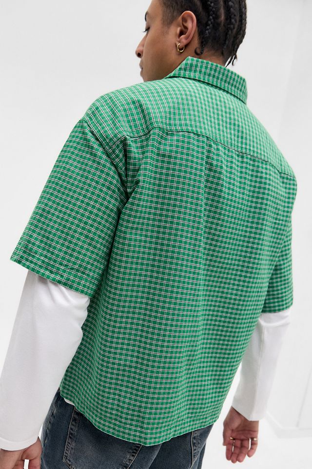BDG Green Arlo Check Crop Oxford Shirt #3