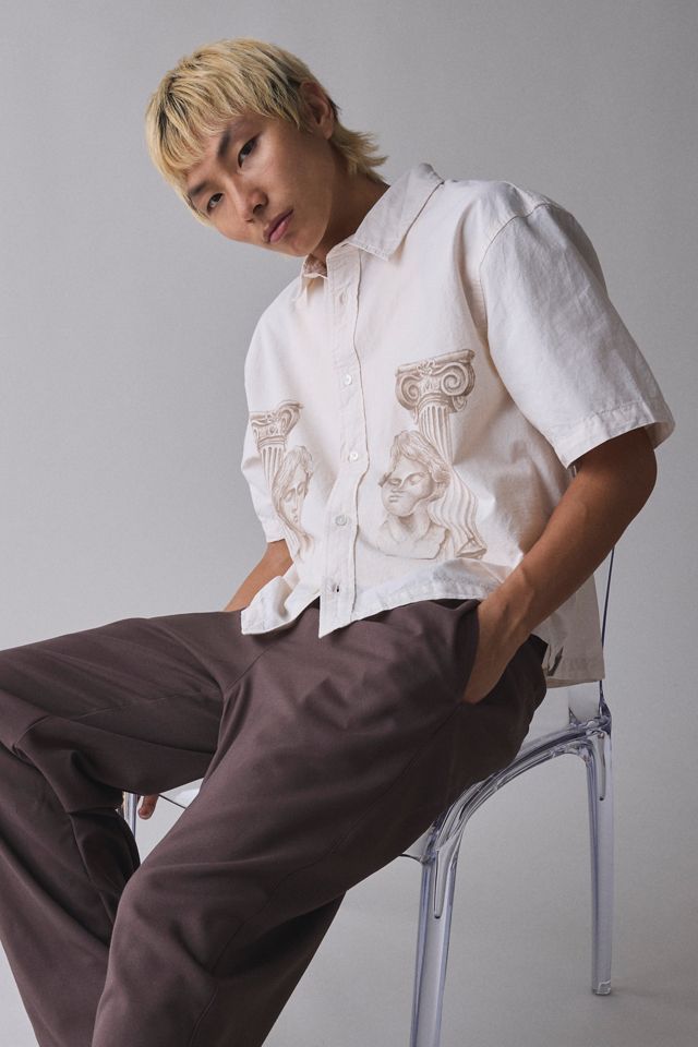 UO Tan Stripe Short Sleeve Graphic Shirt #2