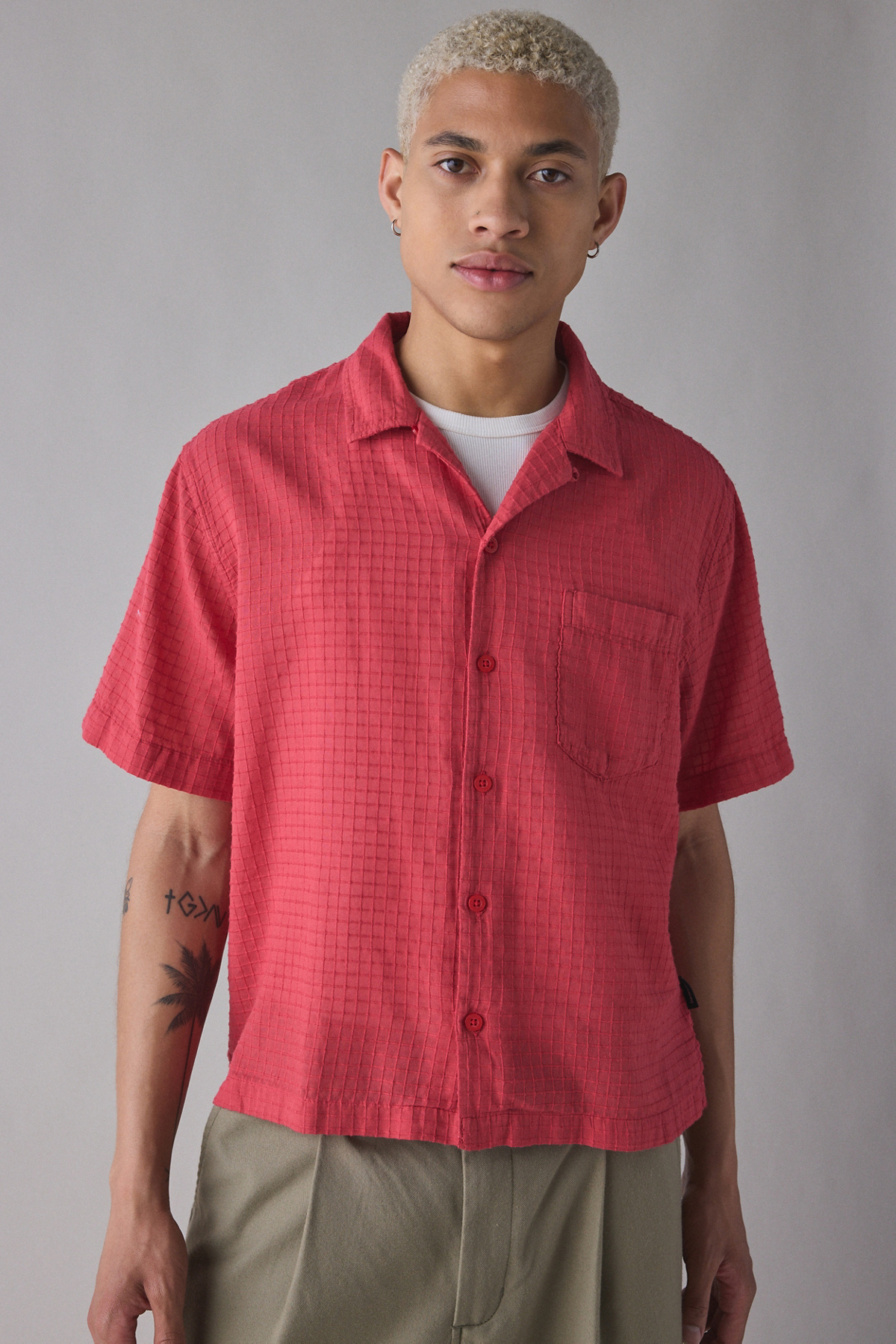 UO Liam Grid Short Sleeve Shirt