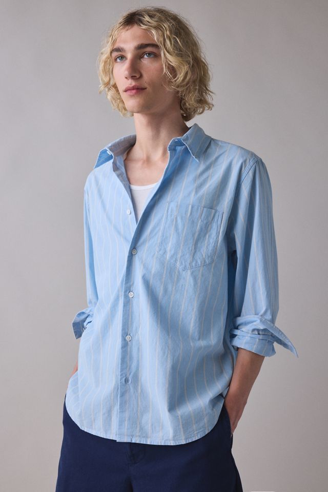 UO Blue Pinstripe Long Sleeve Shirt #1
