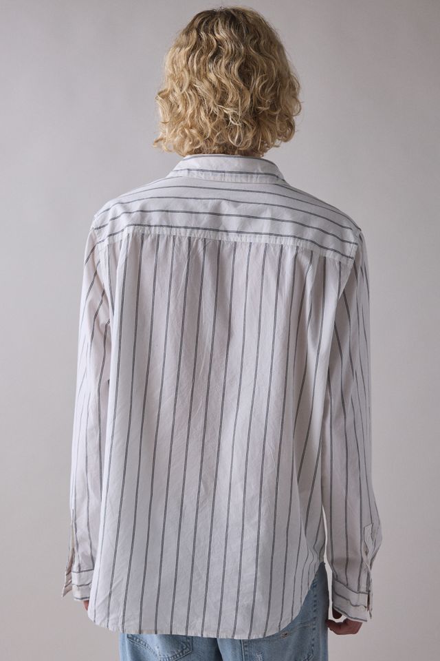 Chemise manches longues à fines rayures blanches UO #3