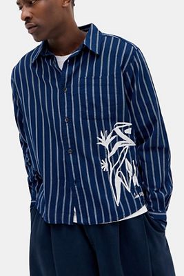 Loom Navy Nolan Bestickte Hemd