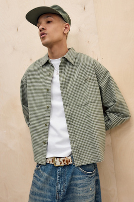 BDG Khaki Arlo Check Long Sleeve Shirt Product Page