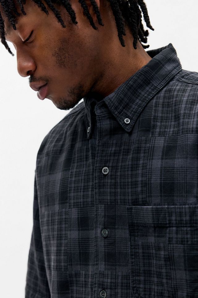 Chemise à Carreaux Rouge Urban Outfitters - Taille M, Manches Longues, Mélange Coton