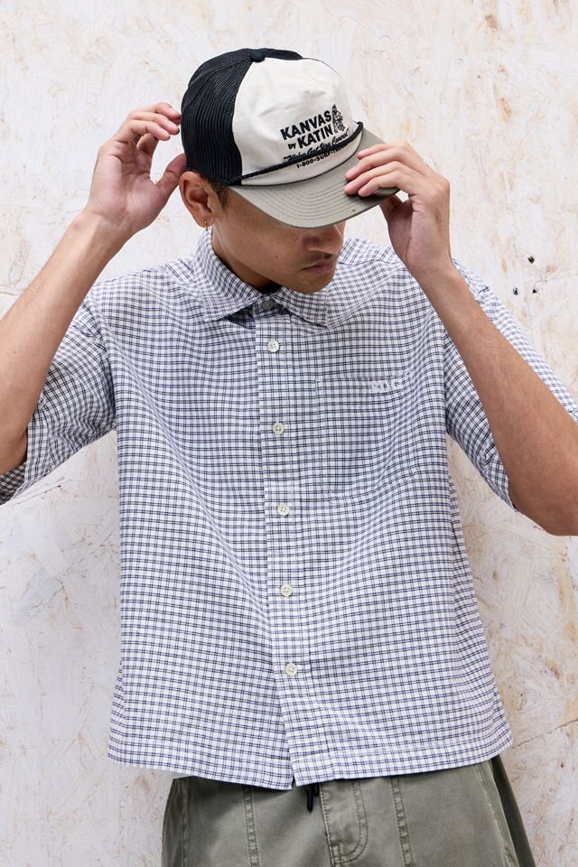 Chemise à manches courtes à carreaux Arlo BDG en ivoire #3