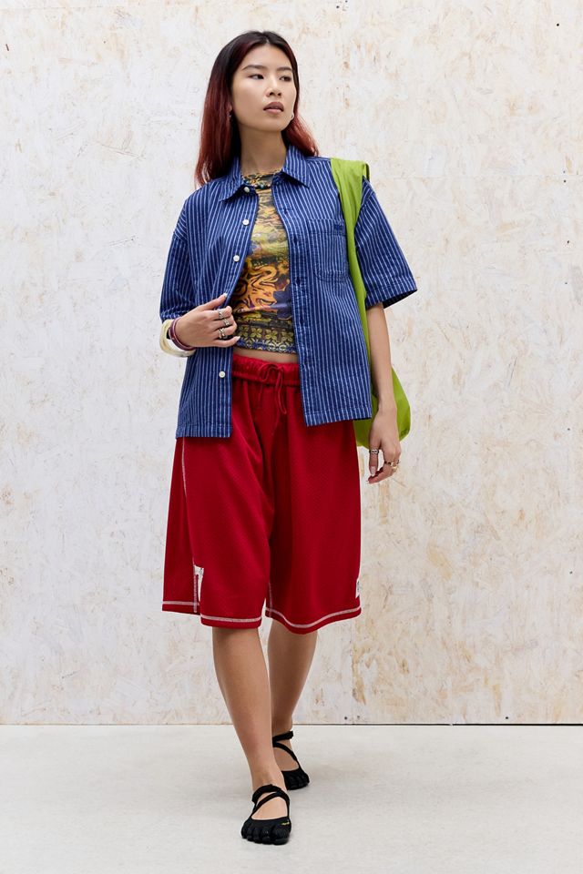 Camicia a Maniche Corte BDG Navy Arlo a Righe #5