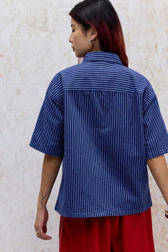 Camicia a Maniche Corte BDG Navy Arlo a Righe #7