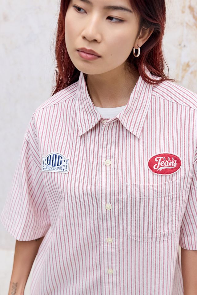 Camisa de Mecánico Arlo Blanca y Roja BDG #6