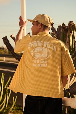 BDG Yellow Arlo Check Short Sleeve Shirt
