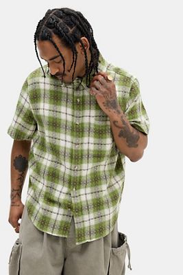 BDG Green Check Short Sleeve Shirt