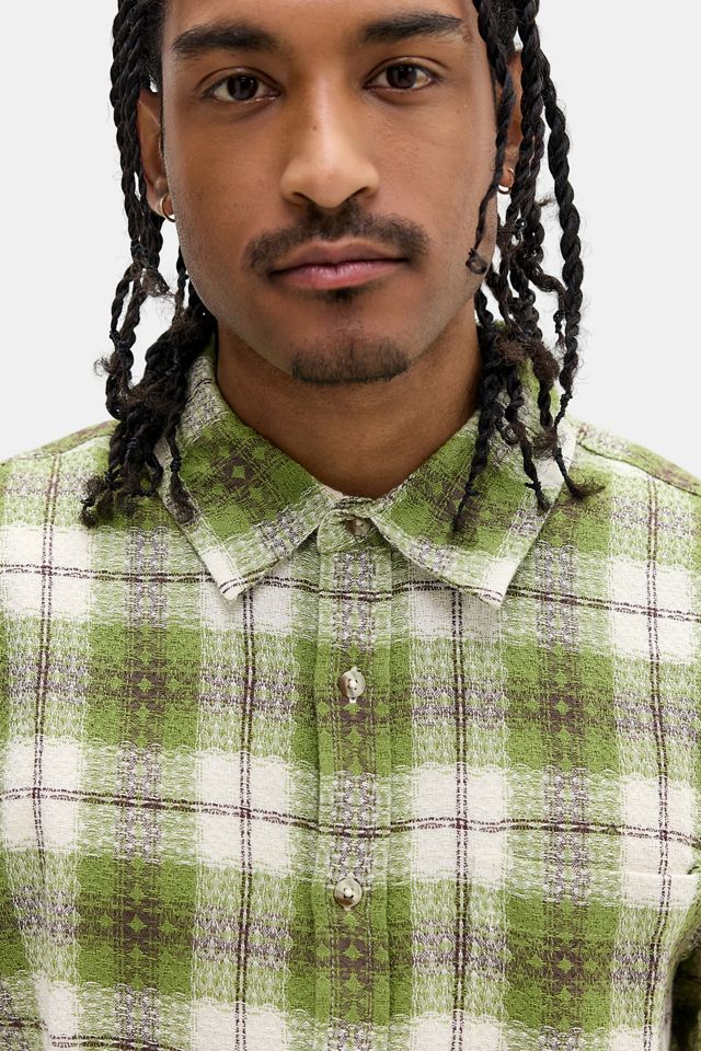 Chemise à manches courtes à carreaux verts BDG #2