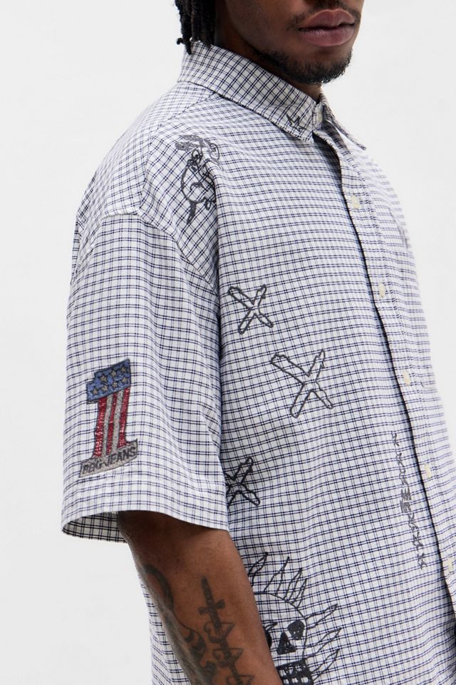 Camicia a Maniche Corte BDG Arlo Doodle Check #1
