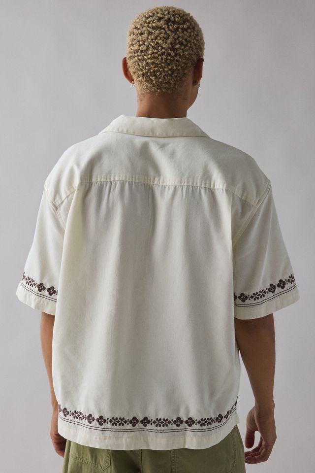UO Brown Embroidered Short Sleeve Shirt #3