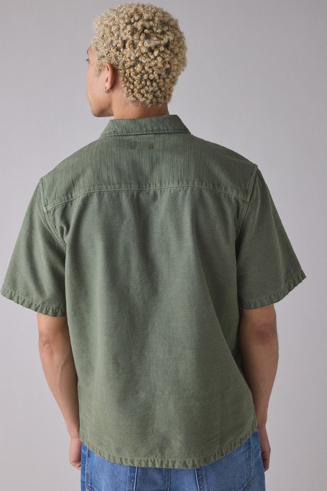 Camicia a Maniche Corte BDG Moss Green Surplus #3