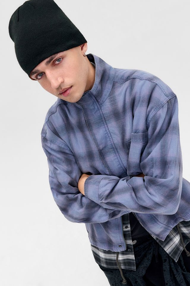 Archivis Navy Shadow Check Track Shirt #5