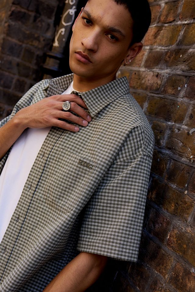 BDG Khaki Arlo Check Short Sleeve Shirt #1