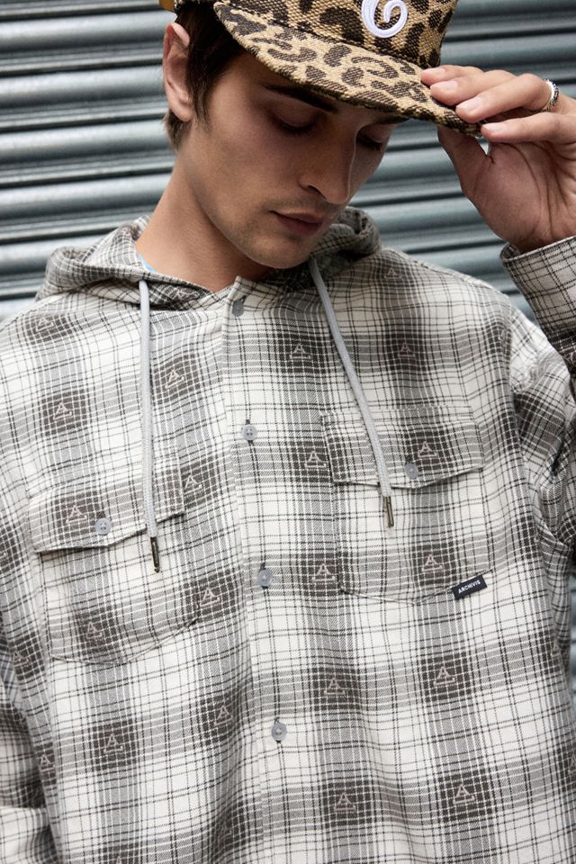 Archivis Black & White Shadow Long Sleeve Hooded Shirt #2