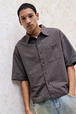 Chemise Arlo à rayures brunes BDG
