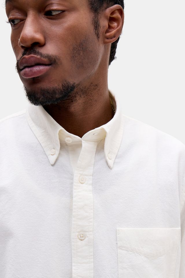 UO Off White Long Sleeve Relaxed Oxford Shirt #2