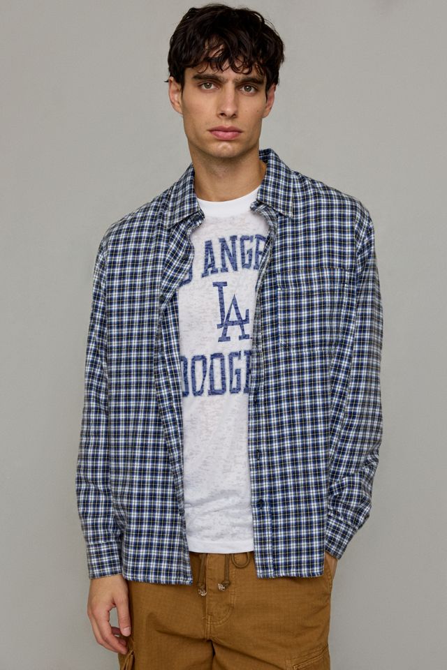 BDG Marineblaues Baggy Kariertes Flanellhemd #3